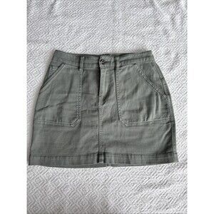 Faherty Women’s Medium Sage Green Skirt Organic Cotton Pockets Sz S